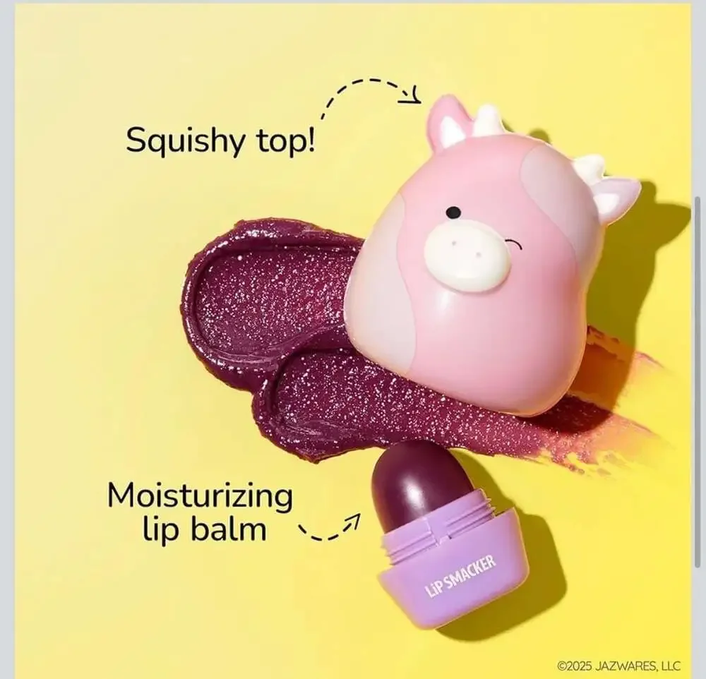 Lip Smacker Squishmallows Patty‎ the Cow Grape Flavor Lip Balm, 0.26 oz